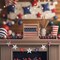 Wooden 4th Of July Banner Decor, Wood Patriotic Red White And Blue Star Garland